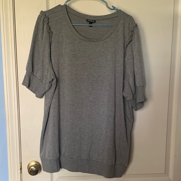 Torrid Heather Gray Short Sleeve Top - Picture 1 of 10